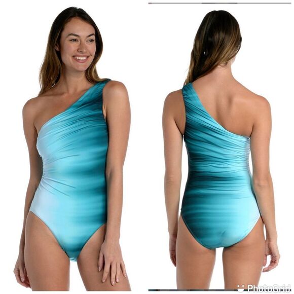 La Blanca Other - NWT La Blanca Ocean Oasis Shirred One Shoulder One Piece One-Piece